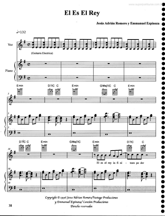 Partitura da música El Es El Rey