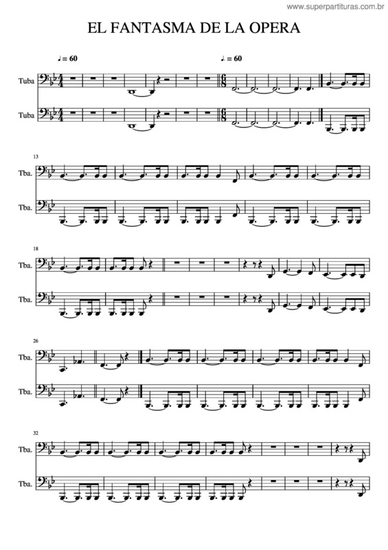 Partitura da música El Fantasma De La Opera