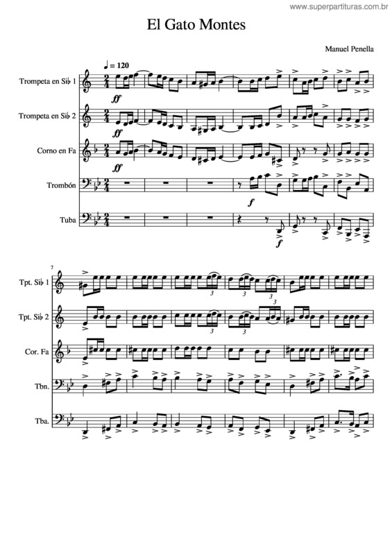 Partitura da música El Gato Montes v.3