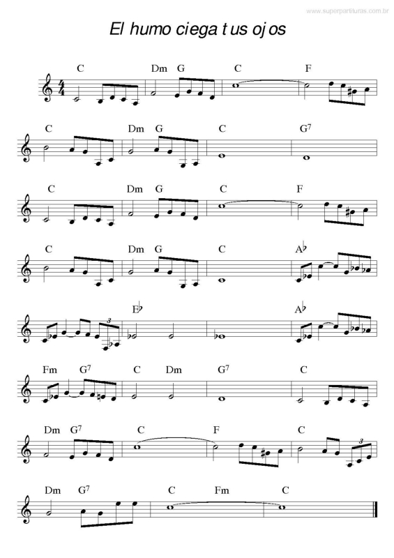 Partitura da música El Humo Ciega Tus Ojos