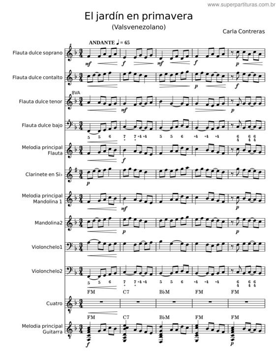 Partitura da música El Jardín En Primavera