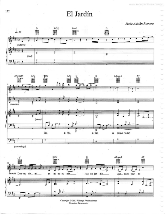 Partitura da música El Jardín