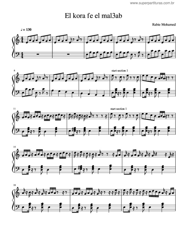 Partitura da música El Kora Fe El Mal3ab 2