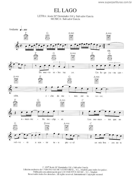 Partitura da música El Lago