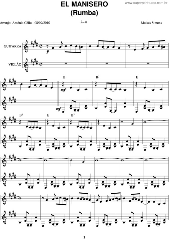 Partitura da música El Manisero v.6