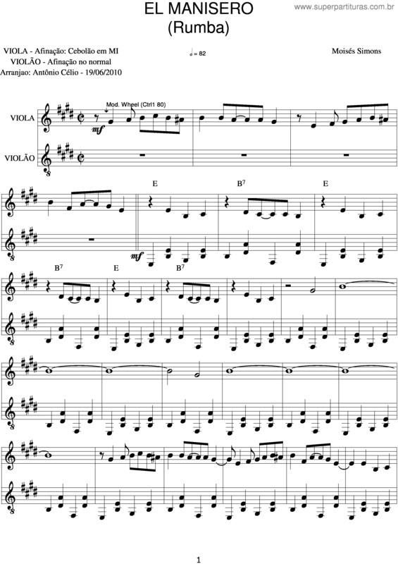 Partitura da música El Manisero v.7