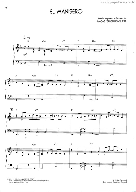 Partitura da música El Manisero v.9