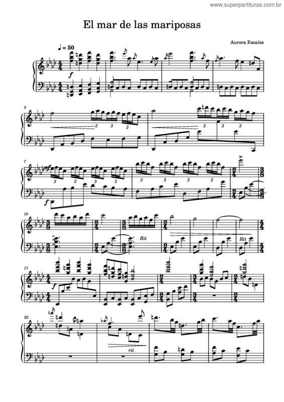 Partitura da música El Mar De Las Mariposas