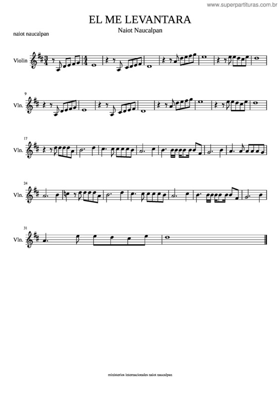Partitura da música El Me Levantara