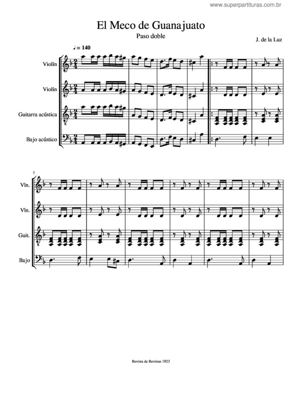 Partitura da música El Meco De Guanajuato – William J. Kirkpatrick El Meco De Guanajuato