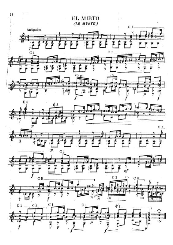 Partitura da música El Mirto