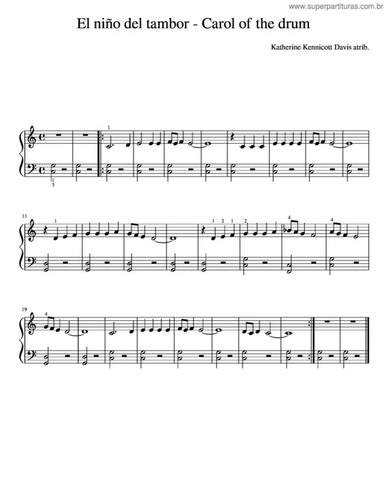 Partitura da música El Niño Del Tambor