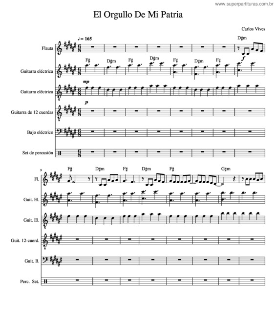Partitura da música El Orgullo De Mi Patria