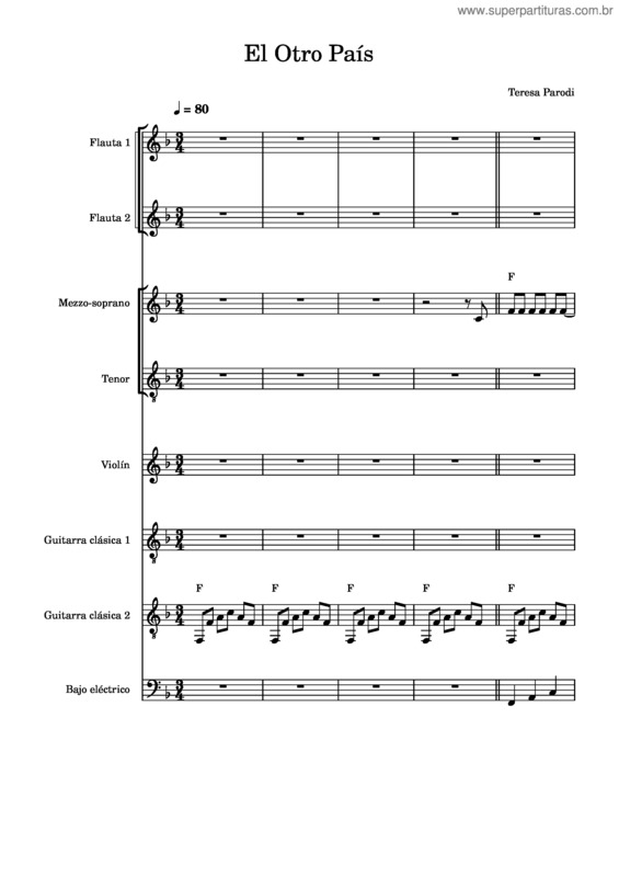 Partitura da música El Otro País – Teresa Parodi El Otro País  Arreglo Conjunto