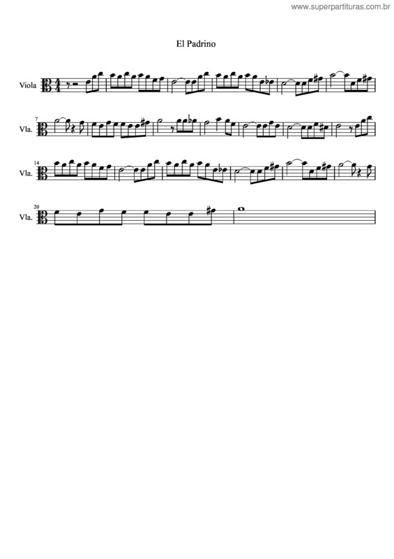 Partitura da música El Padrino Areglo Para Viola