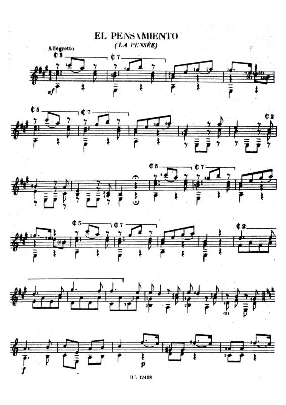 Partitura da música El Pensamiento