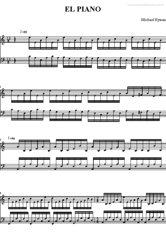 Partitura da música El Piano