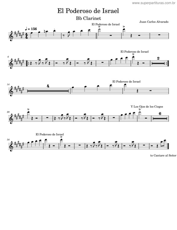 Partitura da música El Poderoso De Israel – Juan Carlos Alvarado v.3