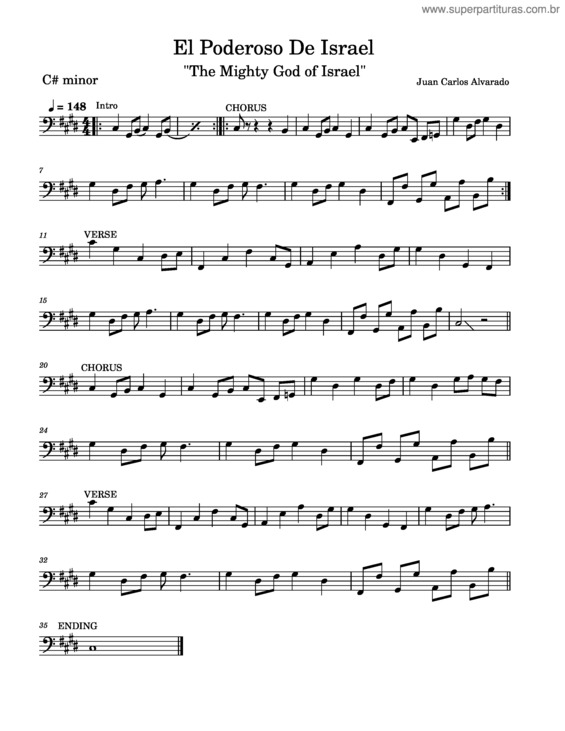 Partitura da música El Poderoso De Israel – Juan Carlos Alvarado