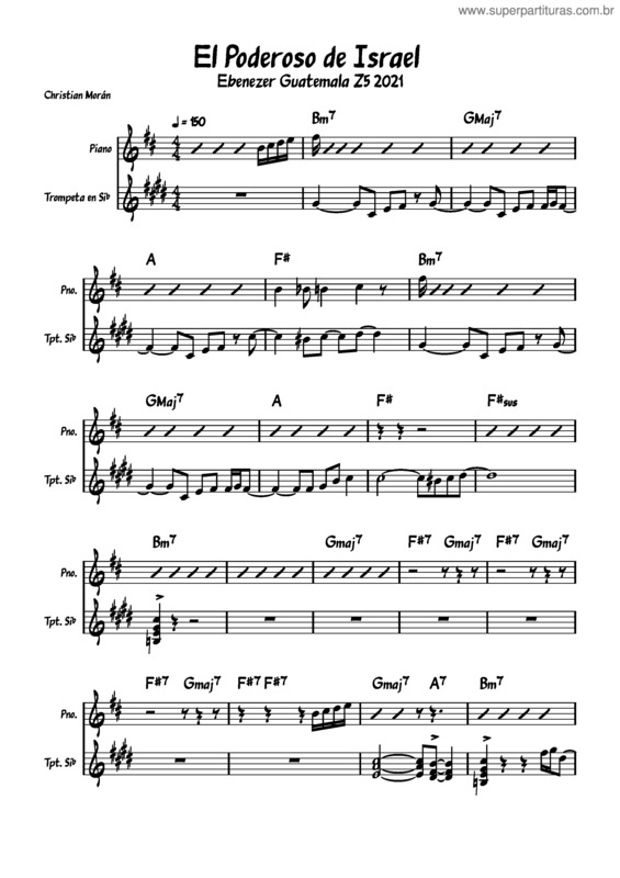 Partitura da música El Poderoso De Israel v.2