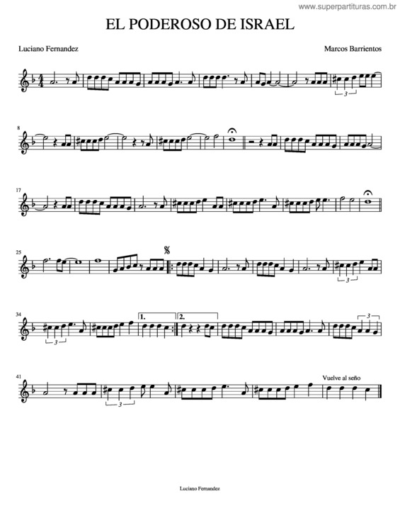 Partitura da música El Poderoso De Israel