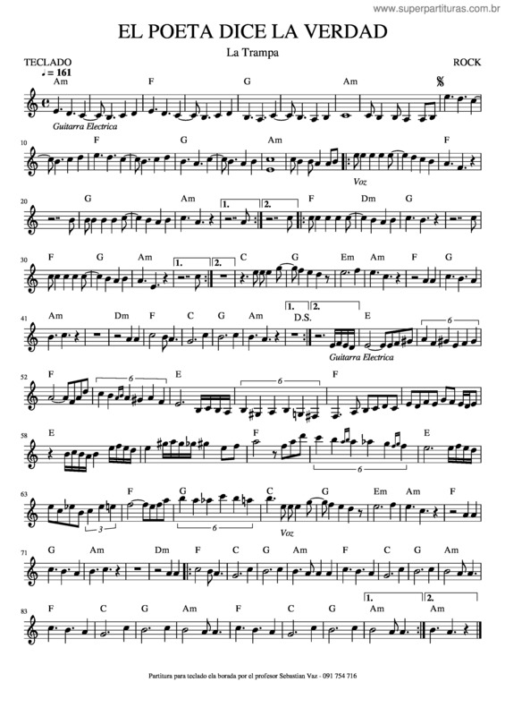 Partitura da música El Poeta Dice La Verdad