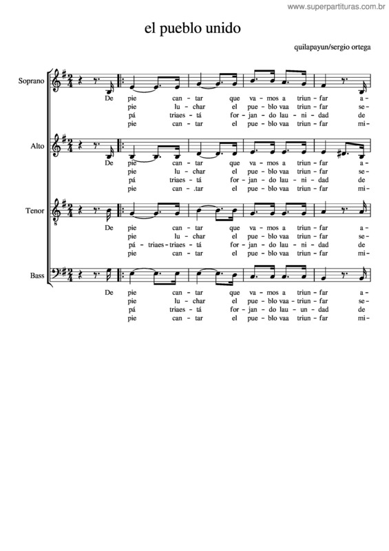 Partitura da música El Pueblo Unido v.2