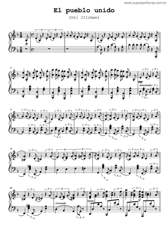 Partitura da música El Pueblo Unido