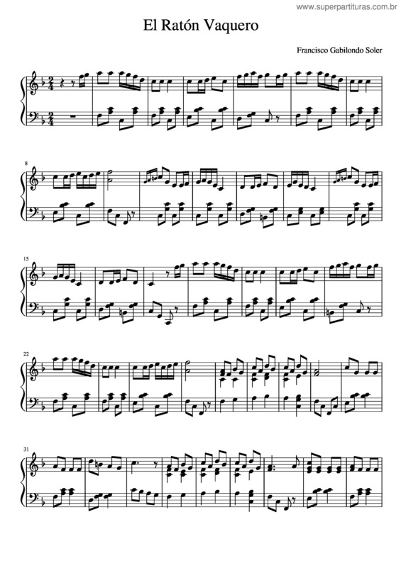 Partitura da música El Ratón Vaquero