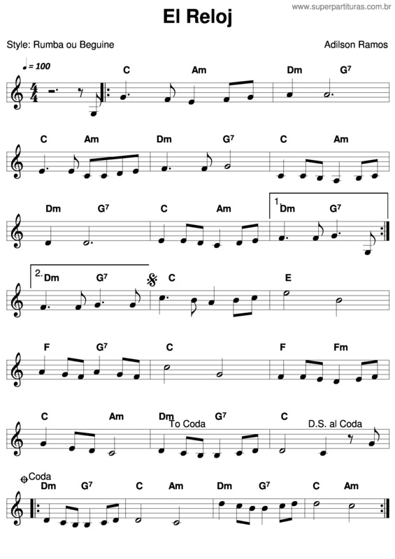 Partitura da música El Reloj v.10