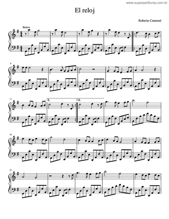 Partitura da música El Reloj v.12