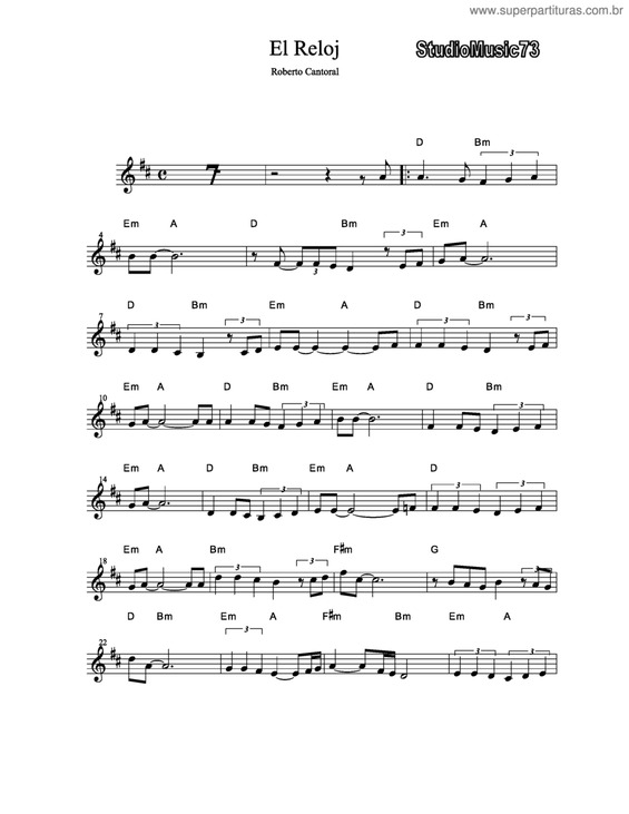 Partitura da música El Reloj v.3