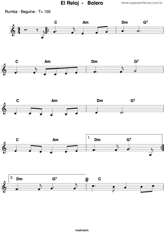 Partitura da música El Reloj v.9