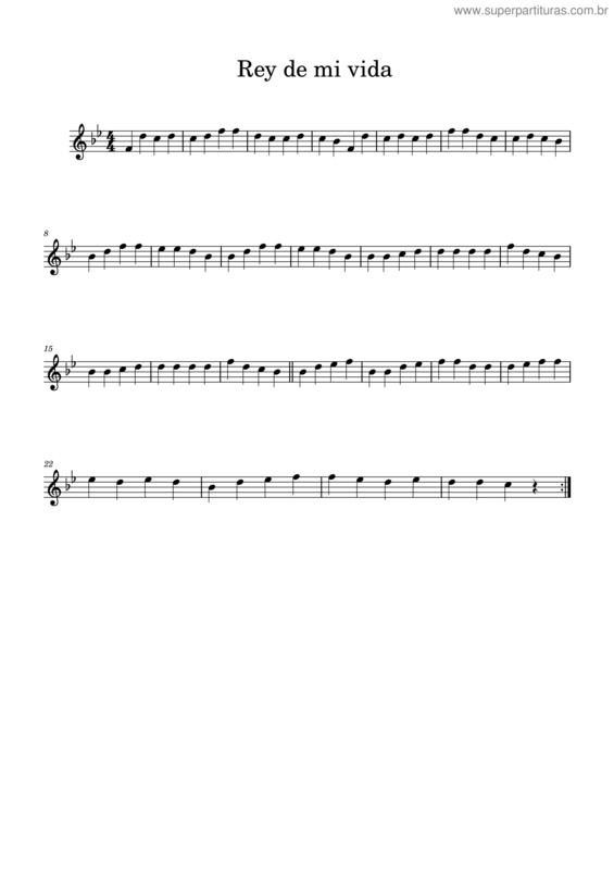 Partitura da música El Rey De Mi Vida – Joan Sanchez & Rpband El Rey De Mi Vida