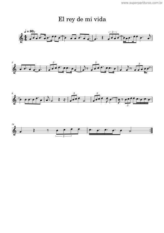 Partitura da música El Rey De Mi Vida – Joan Sanchez & Rpband