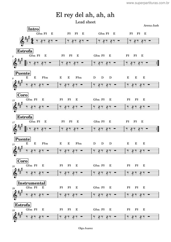 Partitura da música El Rey Del Ah, Ah, Ah