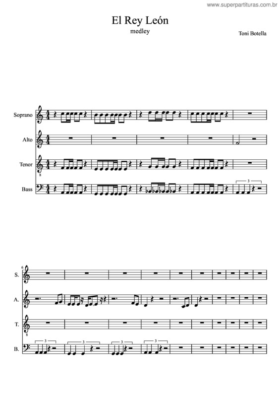 Partitura da música El Rey León v.4