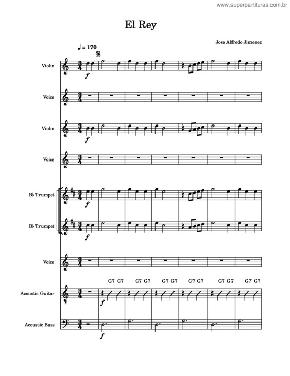 Partitura da música El Rey v.5