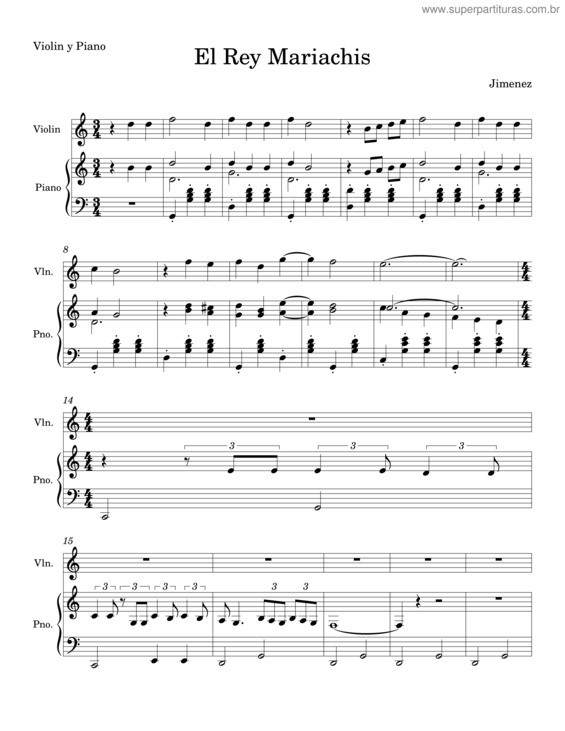 Partitura da música El Rey v.6