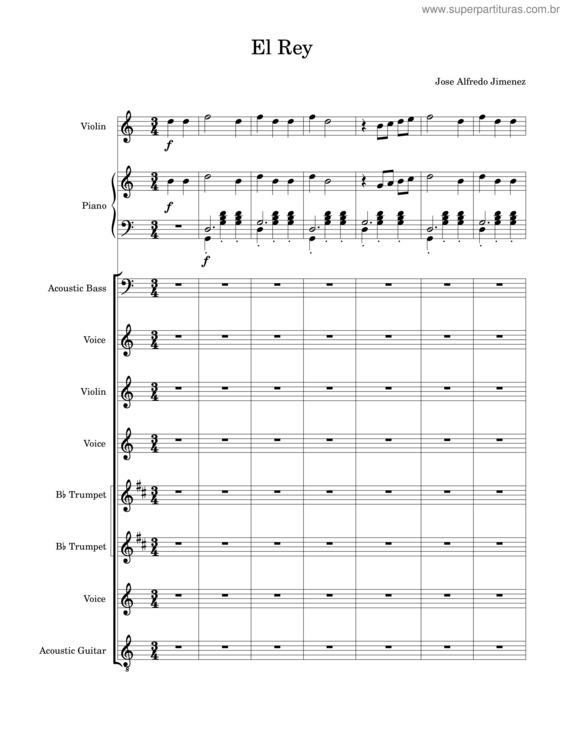 Partitura da música El Rey Version 2