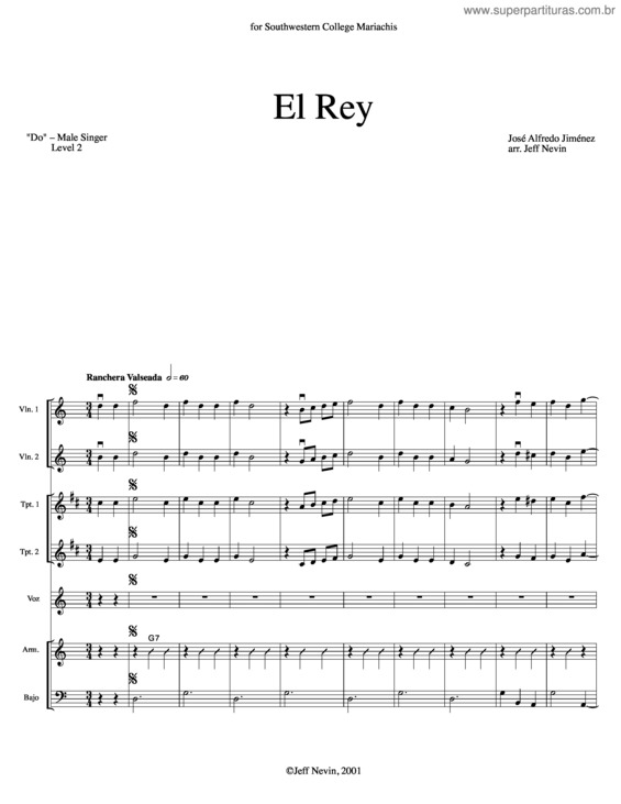 Partitura da música El Rey