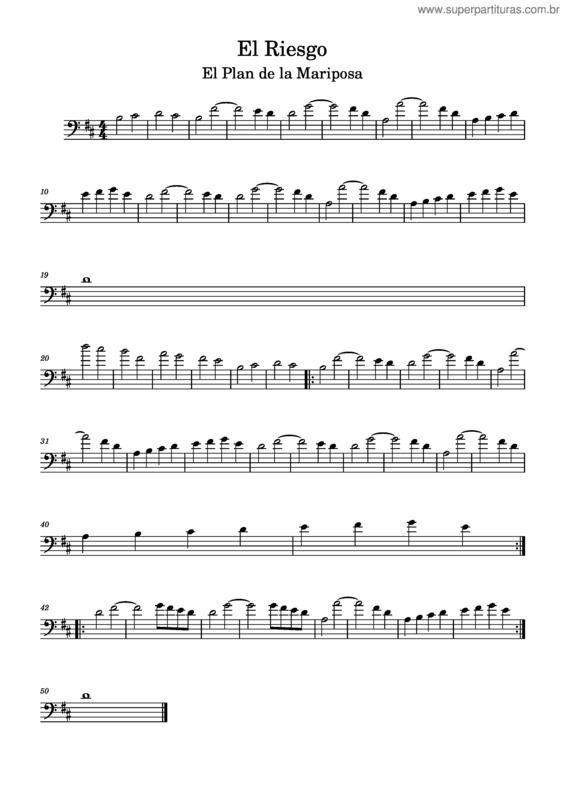 Partitura da música El Riesgo – El Plan De La Mariposa