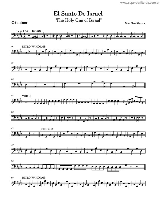 Partitura da música El Santo De Israel – Miel San Marcos v.2