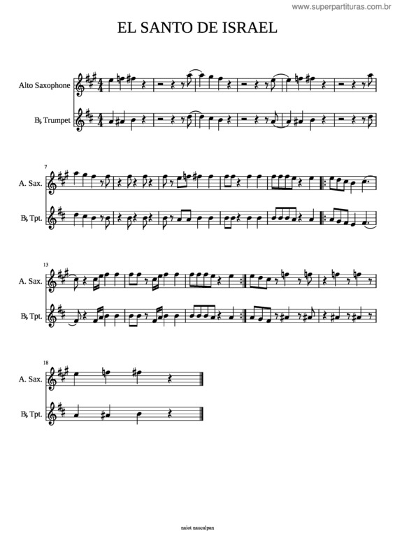 Partitura da música El Santo De Israel
