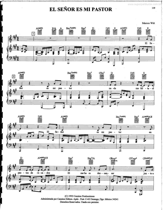 Partitura da música El Señor Es Mi Pastor