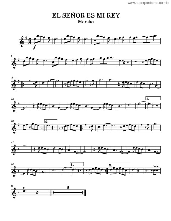 Partitura da música El Señor Es Mi Rey – Tony Pérez El Señor Es Mi Rey