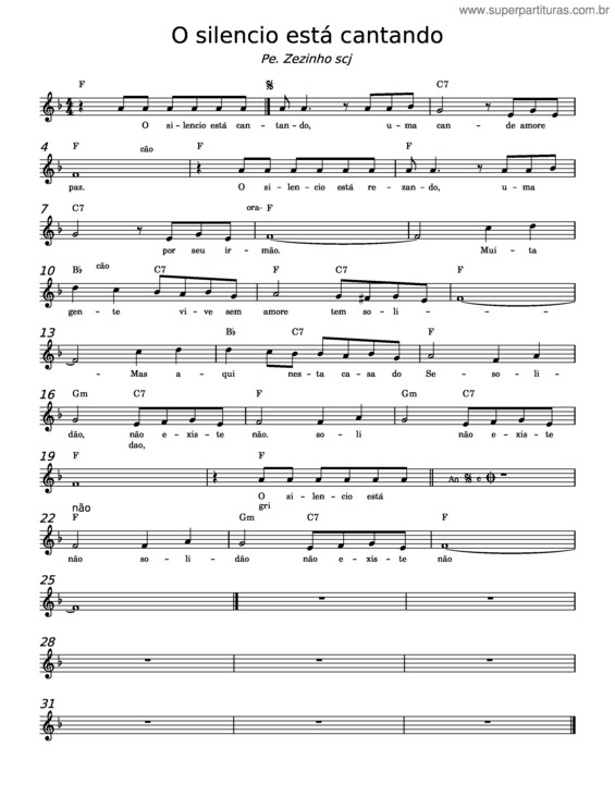 Partitura da música El Silencio Esta Cantando – Misc Praise Songs