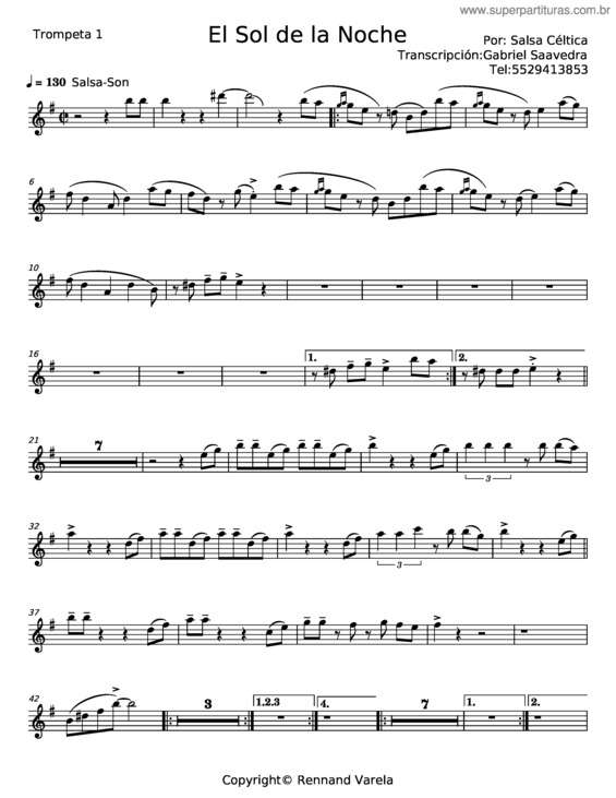Partitura da música El Sol De La Noche – Salsa Céltica v.2