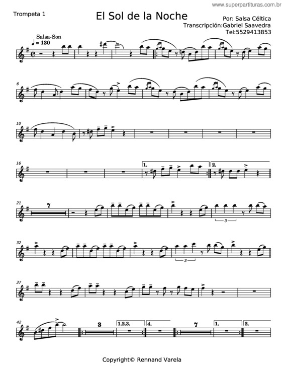 Partitura da música El Sol De La Noche – Salsa Céltica