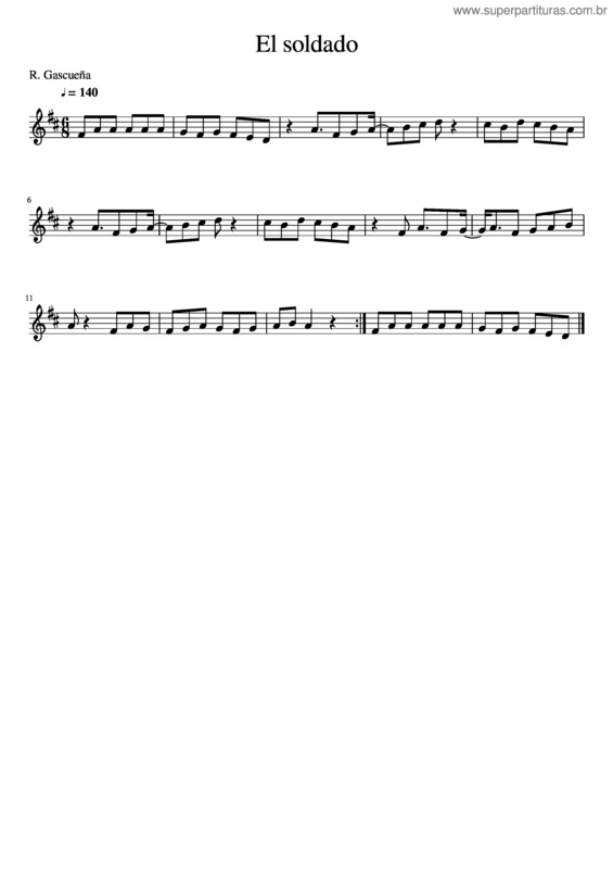 Partitura da música El Soldado